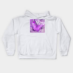 Ultra-violet butterfly and abstract background Kids Hoodie